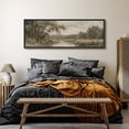 thumbnail image 7 of Large Framed Canvas Wall Art Vintage Country Landscape Print for Living Room Decoration - 60"x20" Black Frame, 7 of 7