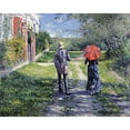 thumbnail image 2 of Caillebotte, Gustave 32x26 White Modern Wood Framed Museum Art Print Titled - The Path Uphill, 2 of 4
