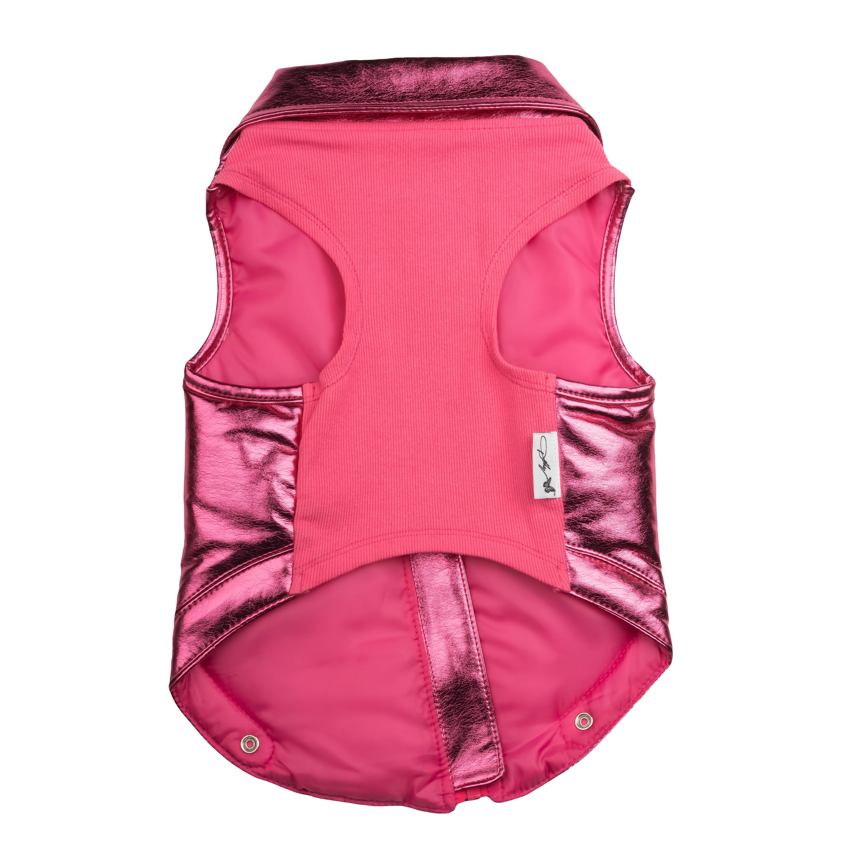 Doggy Parton, Dog and Cat Clothes, Satin Rhinestone Pet Jacket, Pink, XS