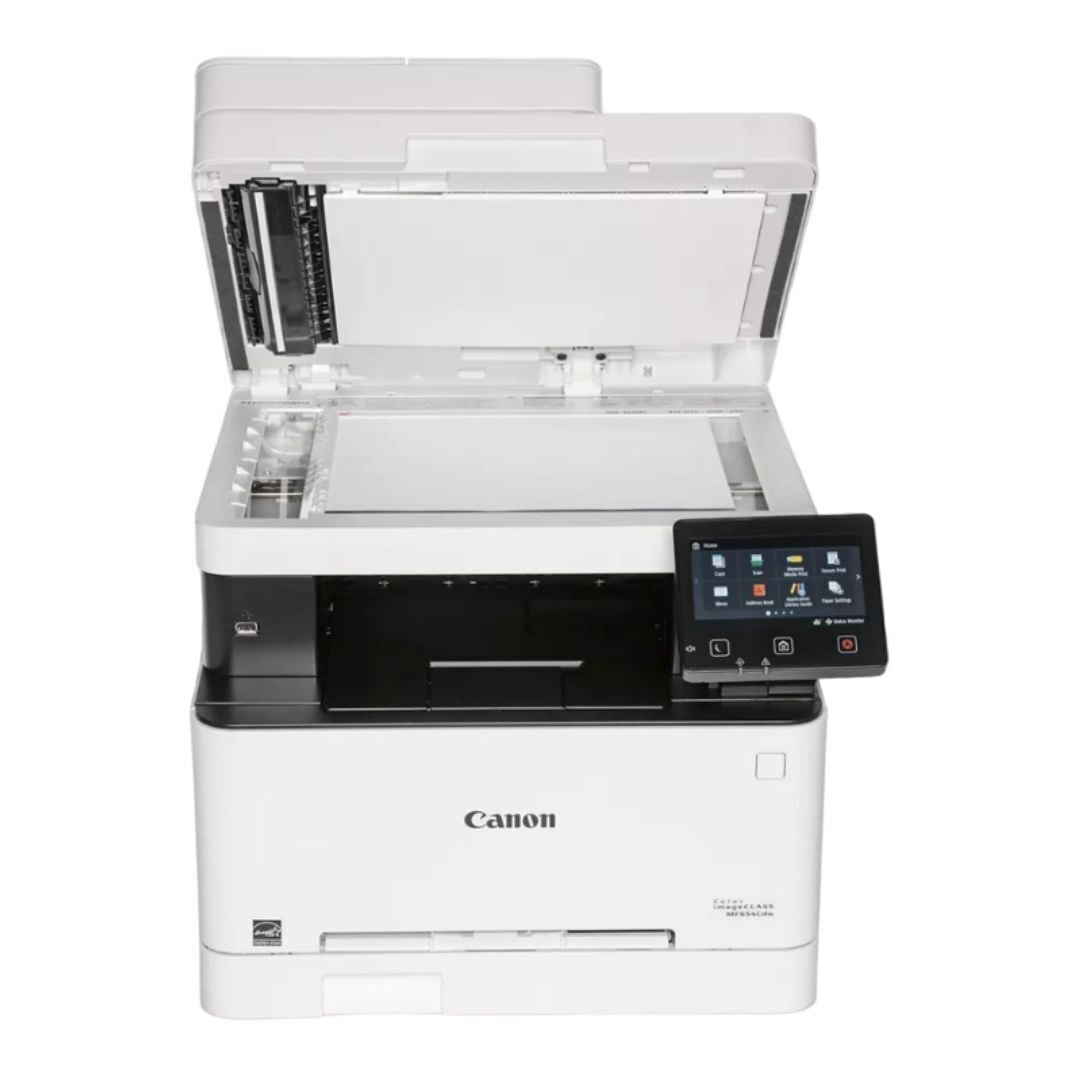 Restored Canon Color imageCLASS MF654Cdw 3-In-1 Wireless Color Laser Printer with 50-Sheet Automatic Document Feeder and 5-Inch Color Touchscreen, White/Black Body (Refurbished)