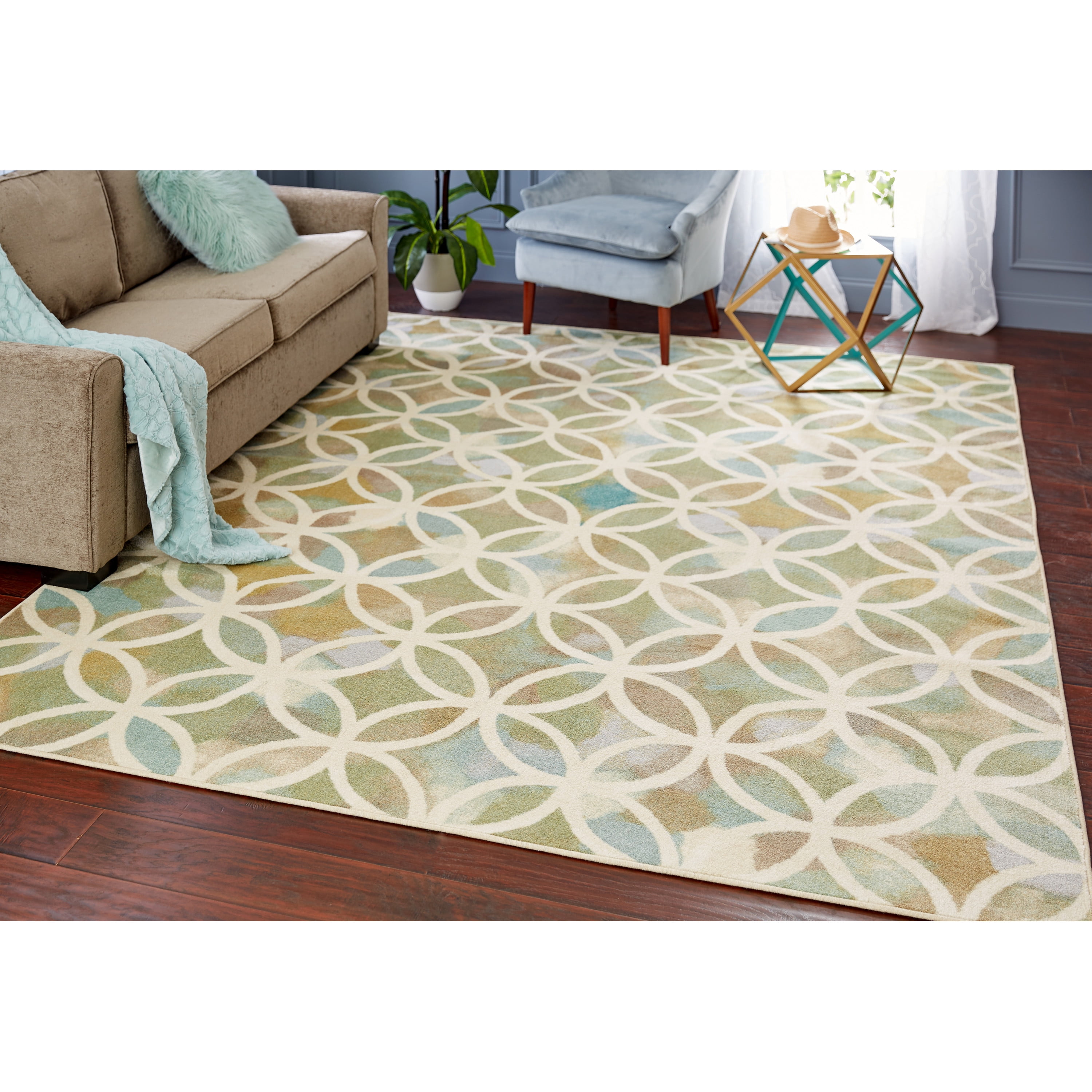 Mohawk Home Aurora Random Symmetry Light Green Printed Area Rug, 7'6