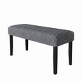 thumbnail image 4 of Home Design Guymon Modern Rectangular Upholstered Dining Bench with Corduroy Fabric and Wood Legs, Gray, 4 of 8
