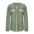 thumbnail image 5 of Only Moment Light Green Fall Jackets For Women Button Down Shirts Jacket Crew Neck Oversized Long Sleeve Cropped Coat Streetwear XL, 5 of 7