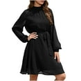 thumbnail image 1 of Birdeem Robe Femme Mode Taille Fine Manches Longues Robe de Couleur Unie, 1 of 1