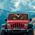 thumbnail image 3 of Yuyamidu Fire Eagle Windshield Sunshade Brown Car Sun Shade Heat Shield Sun Visor Mat for 1997-2017 Jeep Wrangler Rubicon Sahara TJ JK JKU 2/4 Doors, 3 of 7
