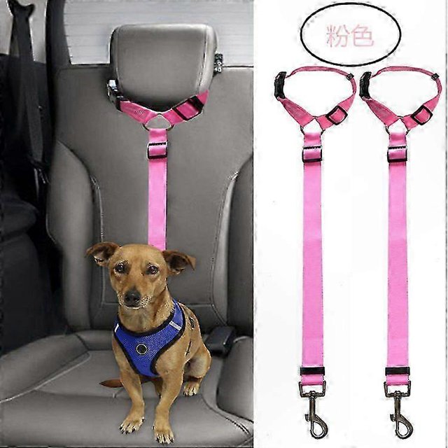 2-Pack Pet Safety Seat Belts for Cars - Adjustable Headrest Leads for Dogs and Cats