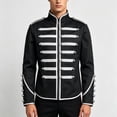 thumbnail image 6 of Men's Steampunk Military Jacket Vintage Marching Band Drummer Costume Gothic Hussar Coat with Metallic Buttons Zipper Front Halloween Parade Cosplay, 6 of 8