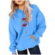 thumbnail image 2 of Cowsor Cute Hoodie for Teen Girls Trendy Bow Print Preppy Hooded Sweatshirts Kids Pullover Long Sleeve School Outfits, 2 of 6