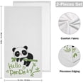 thumbnail image 2 of Dreamtimes Hello Panda Bear Hand Towels 2 PCS, Ultra Soft and Highly Absorbent, Green Bamboo Decorative Fingertip Towel for Home, Bathroom, Kitchen, 28.3"x14.4", 2 of 5