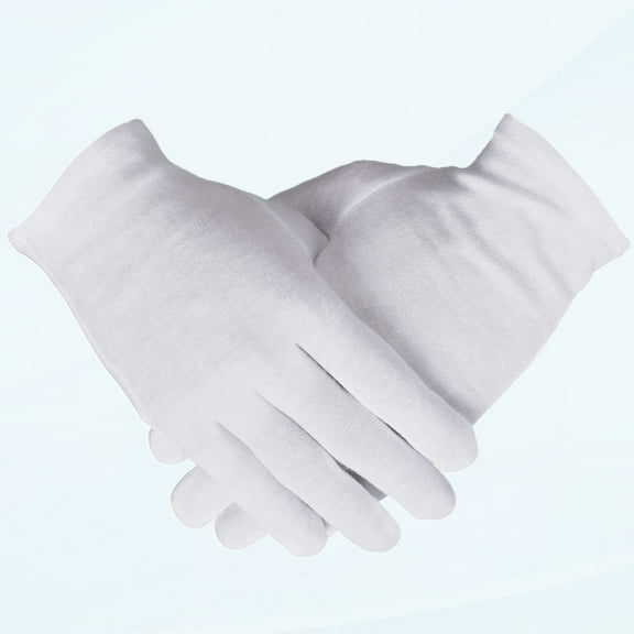 6 Pairs 100% Cotton Gloves for Women, White Archival Coin Jewelry Inspection Gloves