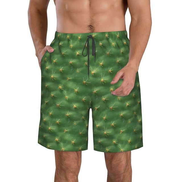 Balery Cactus 3 Traje de Baño Estilo Hawaiano para Hombre, Shorts de Secado Rápido con Bolsillos-X-Large