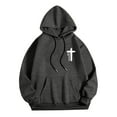 thumbnail image 5 of Men's Hoodies Letter Printed Pullover Fleece Lined Hooded Sweatshirts with Pockets Fall Outwears Work Wear Sweaters Hoody Long Sleeve Tops Sportswear Hoodie for Men, 5 of 7