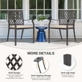 thumbnail image 6 of Aoodor Patio Outdoor Dining Chairs Set of 2, Stackable Metal Chairs with Armrests and Cushions for Lawn, Garden, Yard, 6 of 8