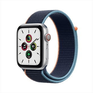 Apple Watch SE GPS + Celular, 40mm Plateado, Correa Deportiva Azul