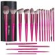 thumbnail image 1 of Makeup Brush Set 18 Pcs Premium Synthetic Foundation Powder Concealers Eye shadows Blush Makeup Brushes with black case (C-DarkPink), 1 of 4
