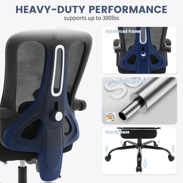 BeesClover Home Office Desk Chair,High-Back Mesh Swivel Chair with Footrest,Adjustable Lumbar Support Headrest, Computer Rolling Task Chairs for Home, Gaming Room