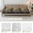 thumbnail image 5 of TSOVTHRID Sloth Tropical Hibiscus Floral Print 3 Piece Couch Cushion Covers, Stretch Sofa Seat Slipcovers for Pets, Furniture Protector for Armchair Loveseat Sofa with Elastic Band, 24x24 Inch, 5 of 7