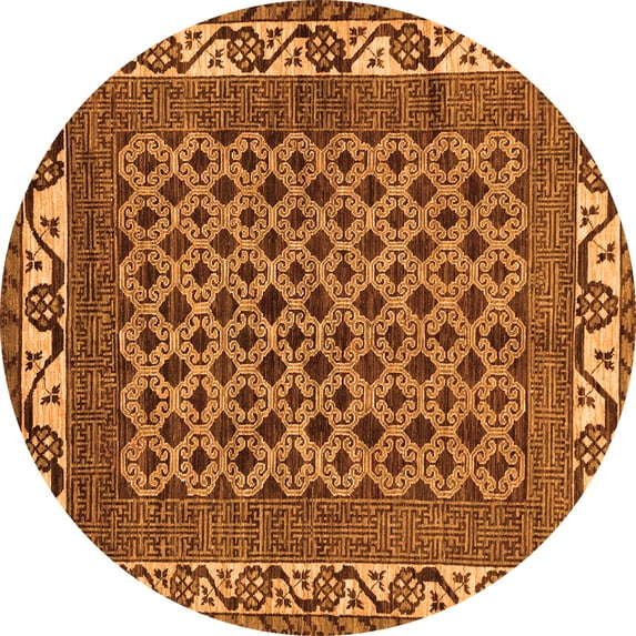 Ahgly Company Indoor Round Southwestern Orange Country Area Rugs, 6' Round
