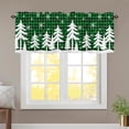 thumbnail image 6 of Winter Tree Christmas Valances for Windows Green Buffalo Plaid Kitchen Curtains Short Rod Pocket Window Curtain 1 Panel for Xmas Holiday Treatment Decorations 54x18inch, 6 of 6