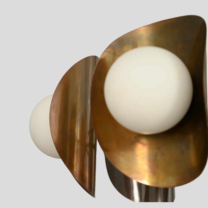 6 Light Modern Ceiling Pendant Light Lamp antique brass Modern Statement sputnik Chandelier Handmade Brass Light Fixture