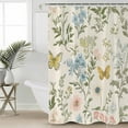thumbnail image 2 of 54x78 Inch Shower Curtain Decorative Colorful Spring Floral Bathtub Bath Curtains Fabric Waterproof Bathroom Decor Summer Flowers Butterflies Small Stall Shower Curtain Set with 12 Hooks, 2 of 6