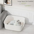 thumbnail image 4 of Large Cat Litter Box High Sided and Side Entry Cat Litter Pan 50 x 40 x 22 CM, Anti-Splashing Deep Tall Cat Boxes for Indoor Cats Basics Kitty Litter Box (White), 4 of 14