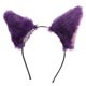 thumbnail image 2 of FELTECHELECTR Diadema de peluche con orejas de dibujos animados, accesorio para el cabello para mujeres y niñas, para fiestas, color violeta, 2 of 6