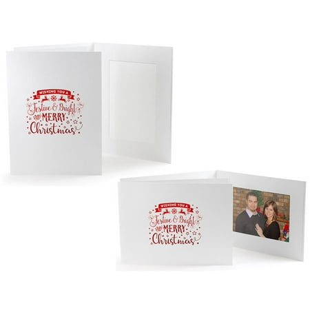 Serbian Christmas Photos Festive & Bright Christmas Photo Folders For 4x6 - Horizontal (25 Pack) ()