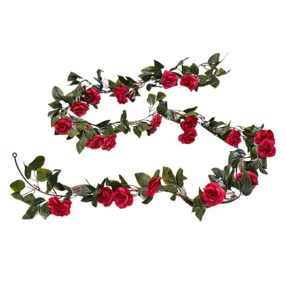 6 Feet 3D Chain Silk Rose Garlands - for Wedding, Indoor/Outdoor Decoration, Realistic Roses