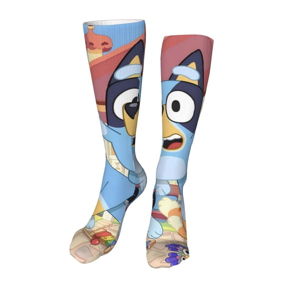 Saiise Bluey Funny Socks Men Women Boys Kids Adults Novelty Graphic 20in stockings Crazy Design Casual Dress Socks for Sports,Running,Travel