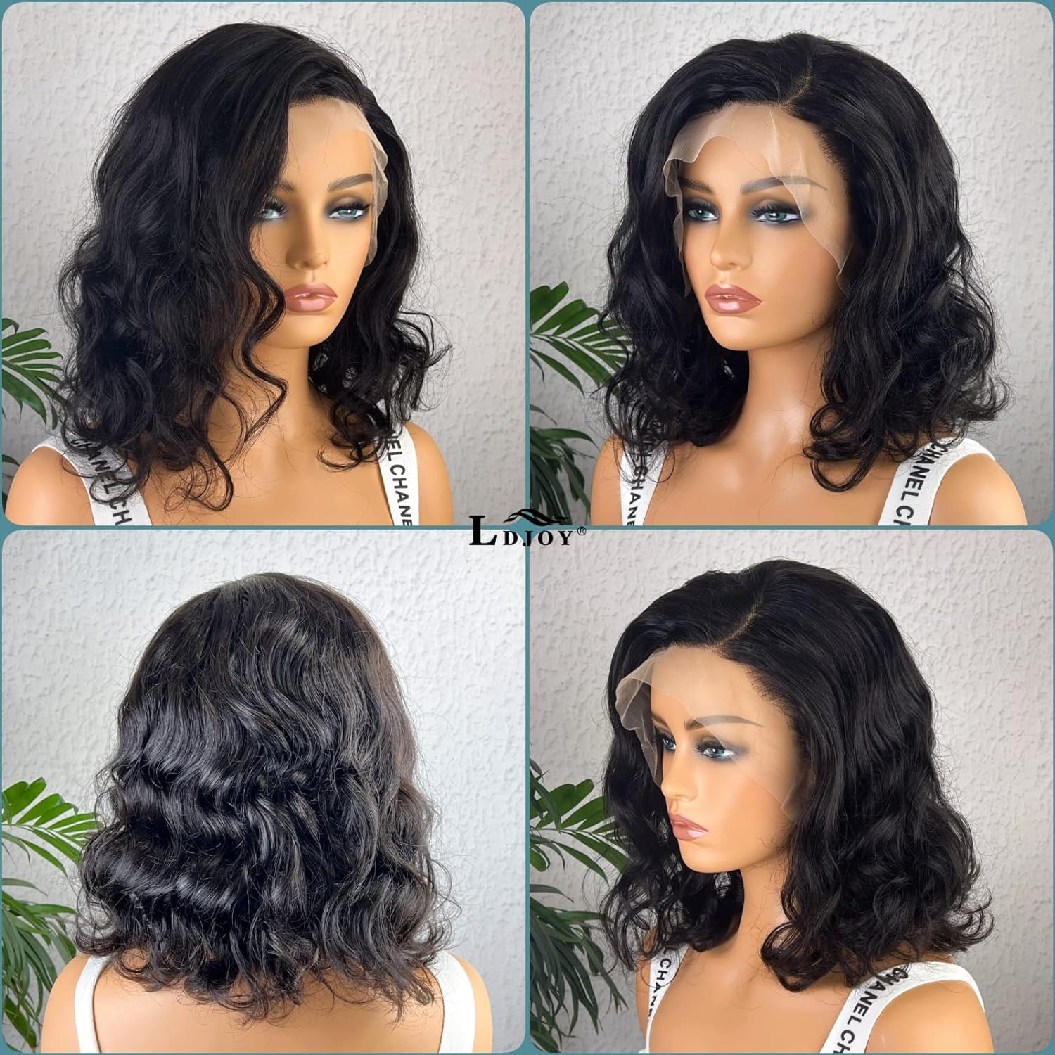 Short Body Wigs for Black Women Human Hair Pre Plucked Glueless Body Wave Lace Front Wigs Human Hair with Baby Hair 13x4 HD Transparent Lace Frontal Wigs with Natural Hairline 14 Inch