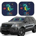 thumbnail image 2 of Uemuo Dinosau Space Explorer Printed 2 PCS Car Windshield Sun Shade, Auto Sun Heat and UV Rays Blocker, Foldable Automotive Front Window Sunshade Protector, 2 of 7