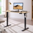 thumbnail image 3 of CQSXDA Adjustable Height Electric Standing Desk With Mahogany Top 24x48 Inches For Comfortable Home Office Workstation，Amber+Graphite,Natural Wood, 3 of 14