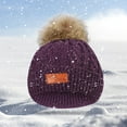 thumbnail image 5 of Idoravan Winter Beanie Hat for Kids NEW 1-11 Years Old For Girls Boys Kids Winter Beanie Hat Warm Knit Thick Ski Cap With Fluff Ball, 5 of 7