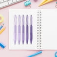 thumbnail image 2 of Cozeii 5 Pack Purple Click Gel Pens Set, 0.7mm Fine Point, Smooth Black Gel Ink, for Study, Journaling, Note-Taking, Office Use, 2 of 3