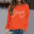 thumbnail image 2 of WEAIXIMIUNG Zip Up Hoodies Ladies' Classic Style Printed Bow Print Hooded Sweatshirt Round Neck Base Sweatshirt M, 2 of 5