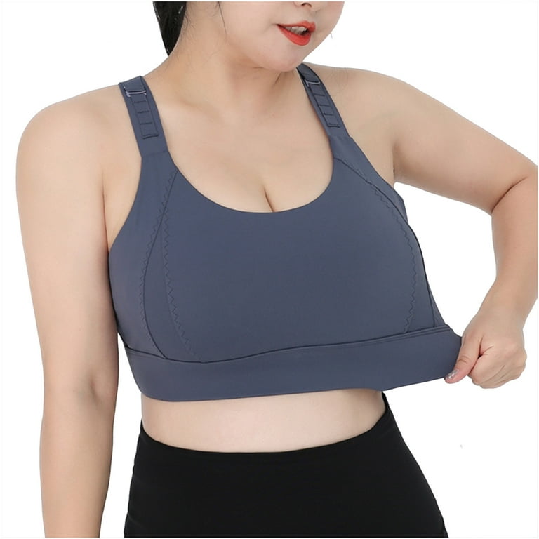 Aueoeo Front Closure Sports Bras for Women, Sports Bra for Big Busted Women  Women's Strap Large Size Sports Underwear Women's One-Piece Bra Shockproof  Yoga Clothes Pair Breast Fitness Bra 