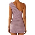 thumbnail image 5 of Nituyy Women's Summer Solid Color Sleeveless One Shoulder Halter Dress, 5 of 6