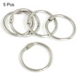 thumbnail image 2 of Unique Bargains 1' Dia Round Shape Silver Tone Metal Key Chain Keyring 5 Pcs, 2 of 2