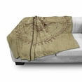 thumbnail image 3 of Vintage Soft Flannel Fleece Throw Blanket, Roman Style Face in Circle Like Radiating Sun Antique Image Artwork, Cozy Plush for Indoor and Outdoor Use, 50" x 60", Pale Brown, by Ambesonne, 3 of 6