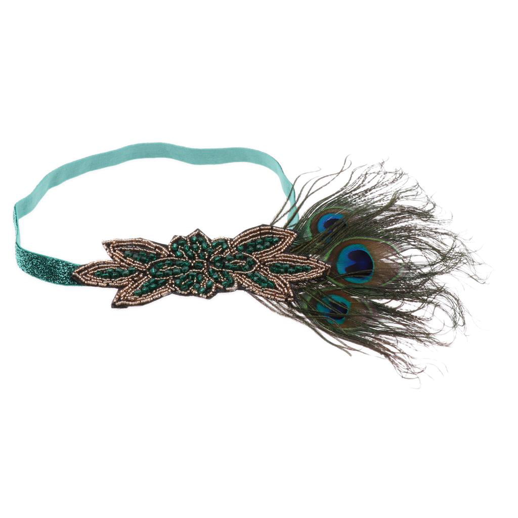 Peacock Feather Headband Fascinator Flapper Inspired Headpiece 