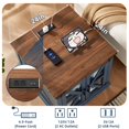thumbnail image 7 of Joaxswe 24" Side Table with Charging Station, Farmhouse End Table with Glass Barn Door & Adjustable Storage Shelf, Nightstand for Bedroom, Navy Blue, 7 of 7