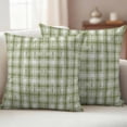 thumbnail image 3 of 2 Pack Outdoor Waterproof Throw Pillows, Abstract Geometric Buffalo Plaid Decorative Square Pillow Case Patio Pillows for Chair Couch Sofa 16x16in, 3 of 9