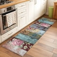 thumbnail image 2 of 2'x6' Rug Runners for Hallways Kitchen, Vintage Flower Non Slip Entryway Beside Floor Carpet Runner, Retro Botanical Floral Wooden Washable Laundry Room Bedroom Throw Rugs Mat for Family Pet, 2 of 8