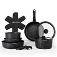 thumbnail image 1 of Juego de utensilios de cocina Country Kitchen con mango extraíble, juego de ollas y sartenes aptos para horno y vehículos recreativos, negro, original, 1 of 5