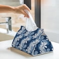 thumbnail image 5 of Goofa Flower Pattern Triangle Square Tissue Box Cover, Modern PVC Leathe Facial Paper Holder,Decorative Holder/Organizer for Bathroom Vanity Countertop, 5 of 9