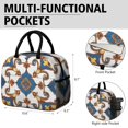 thumbnail image 6 of Obrewu Blue and Beige Modern Art Geometric Lunch Bag for Adult, Insulated, Leakproof, Oxford Cloth, 6 of 7