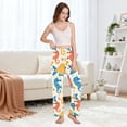 thumbnail image 5 of Dailycode Women's Pajama Pants Wide Leg Lounge Pj Bottoms With Pockets Cartoon Fish and Seahorse, 5 of 7