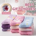 thumbnail image 5 of 9 Pairs Kids Girls Toddlers Fuzzy Slipper Socks with Grips Non Slip Warm Fluffy Winter Thick Fun Cozy Hospital Socks, 5 of 6