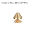 thumbnail image 4 of 9x6mm Screw Back Rivets Solid Leather Studs Gold Tone 30 Sets, 4 of 5